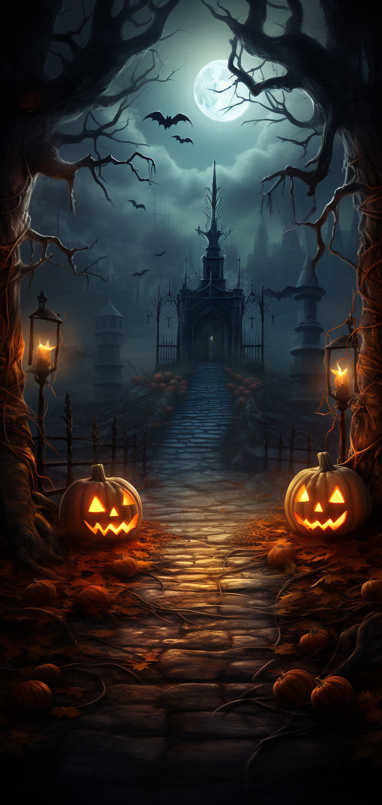 Halloween background with eerie elements