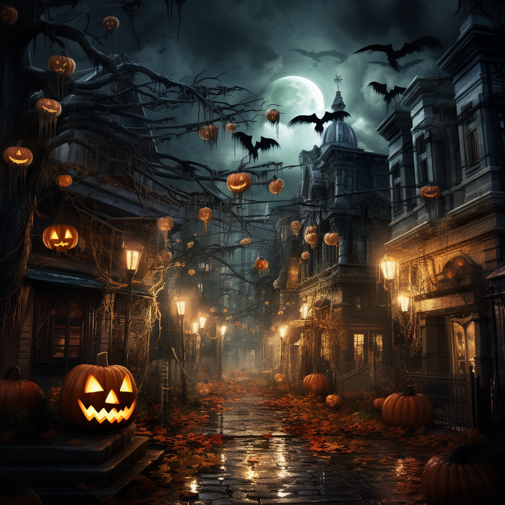 Scary Halloween Night Scene