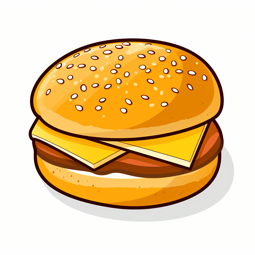 Flat style hamburger bun pictogram