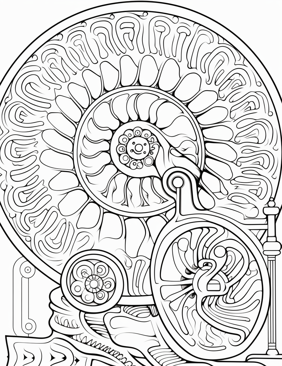 Hamster on Wheel Mandala Coloring Page