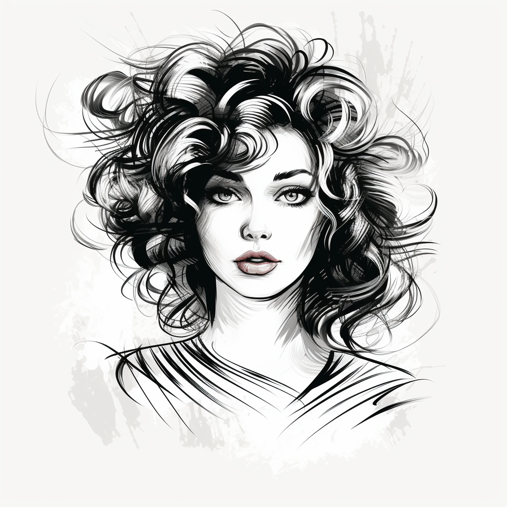 Hand-drawn sketch illustration in black and white