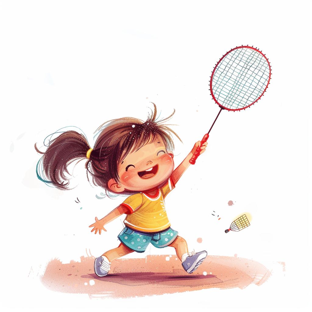 happy child badminton play