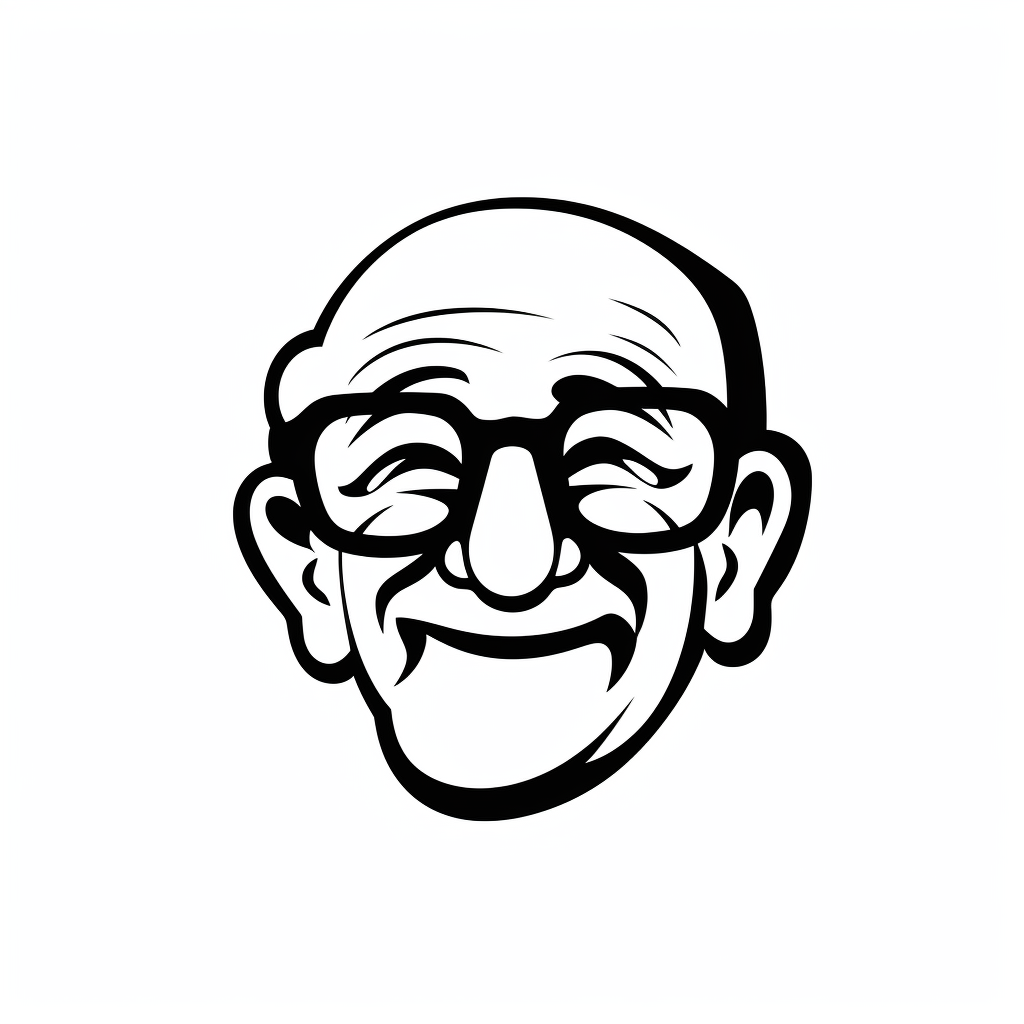 Happy old man wearing glasses