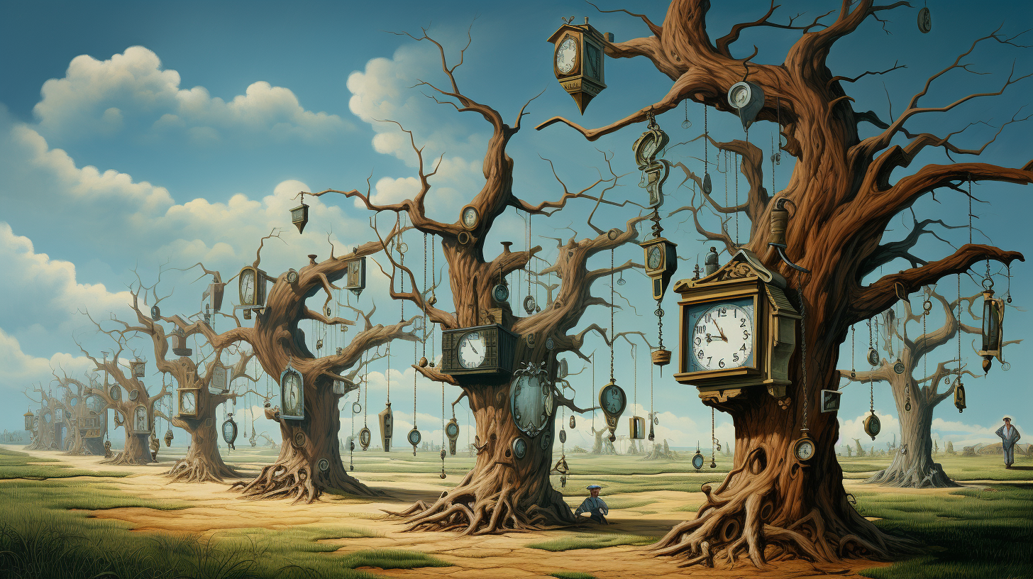 Beautiful woodneymphs in a surrealistic setting