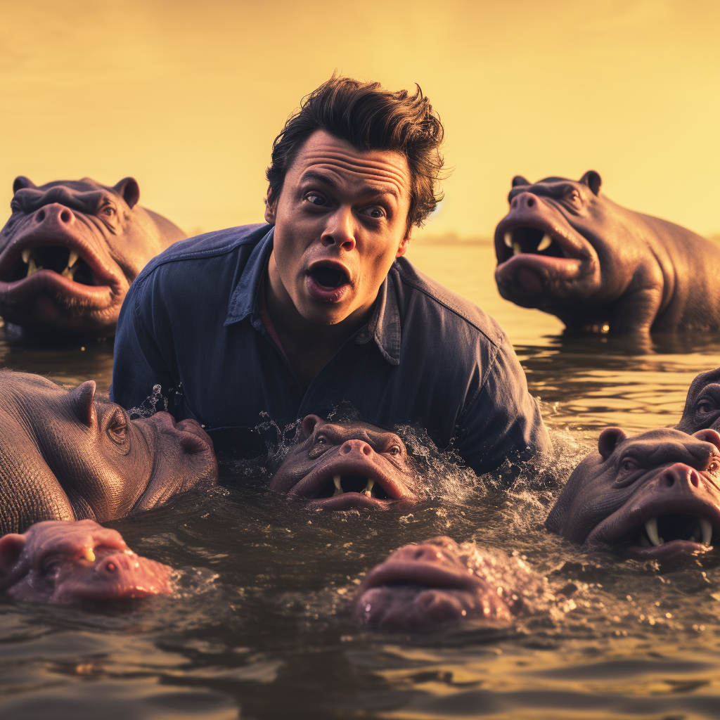 Harry Styles being eaten by hippos