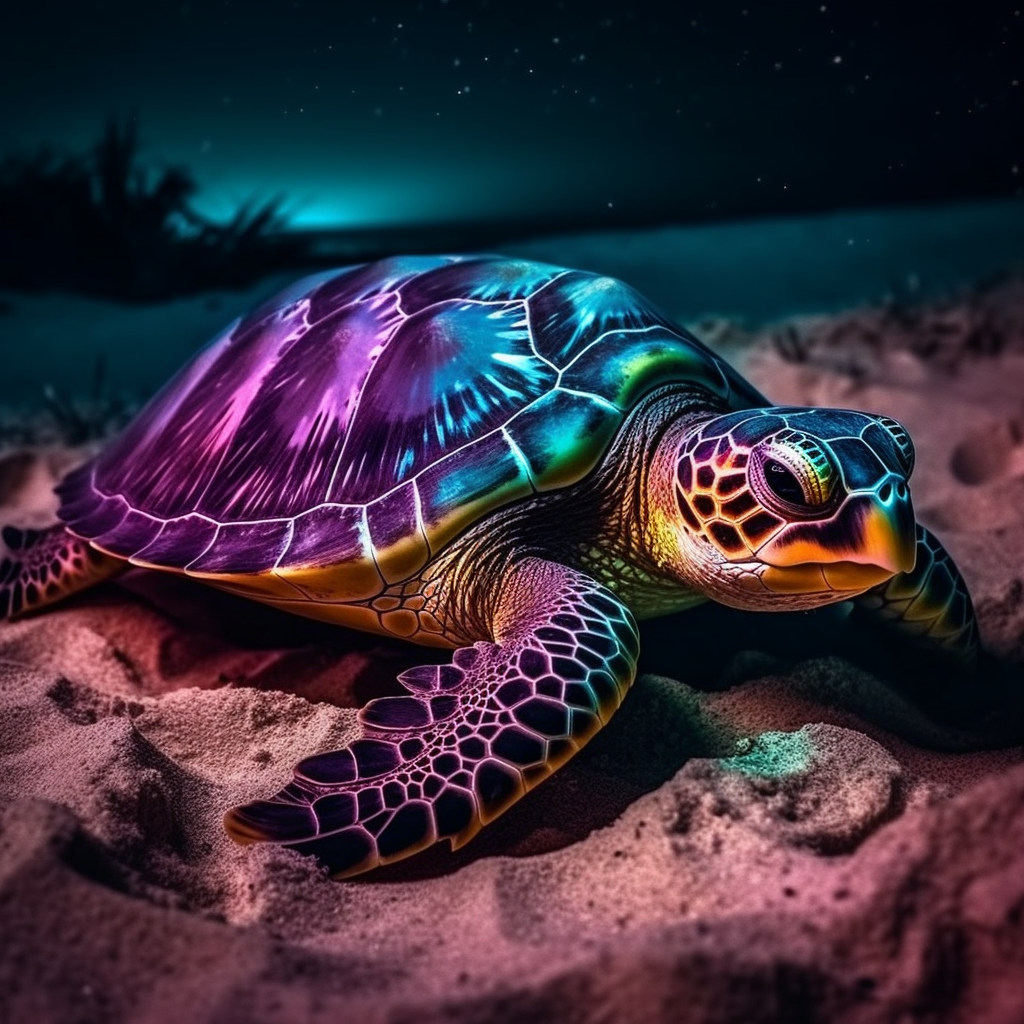 Realistic turtle on beautiful beach