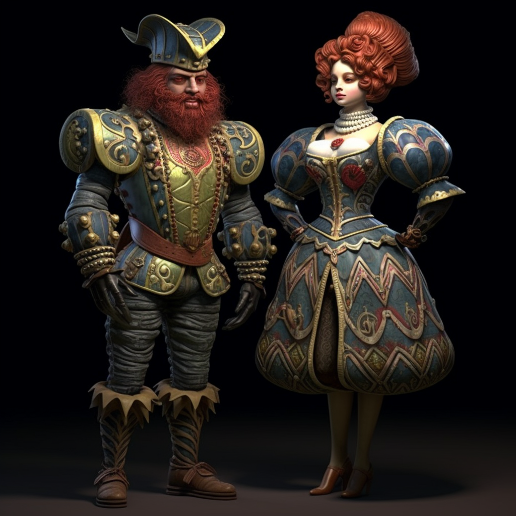 Man and woman in detailed He-Man costumes