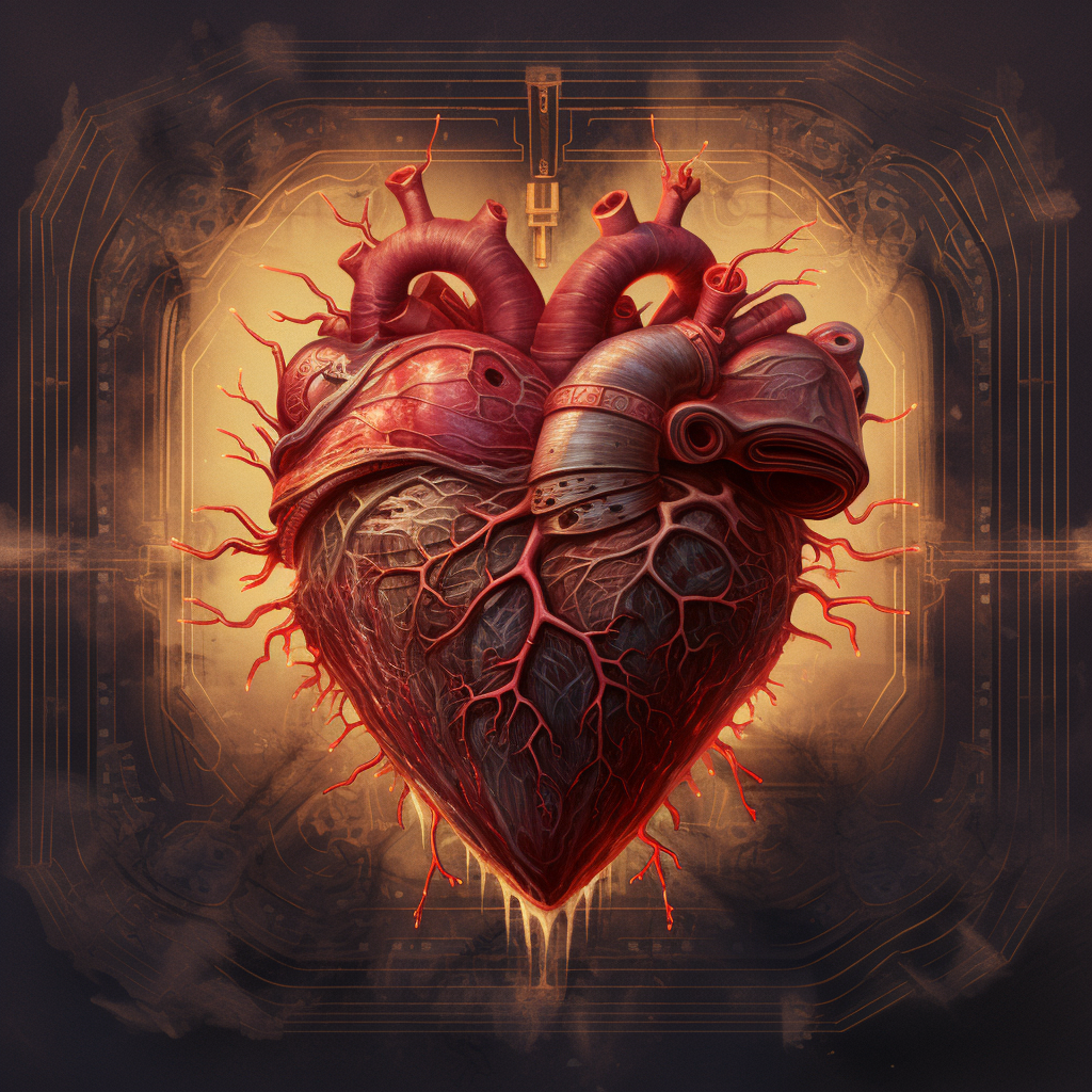 Illustration of a Vibrant Human Heart Energy