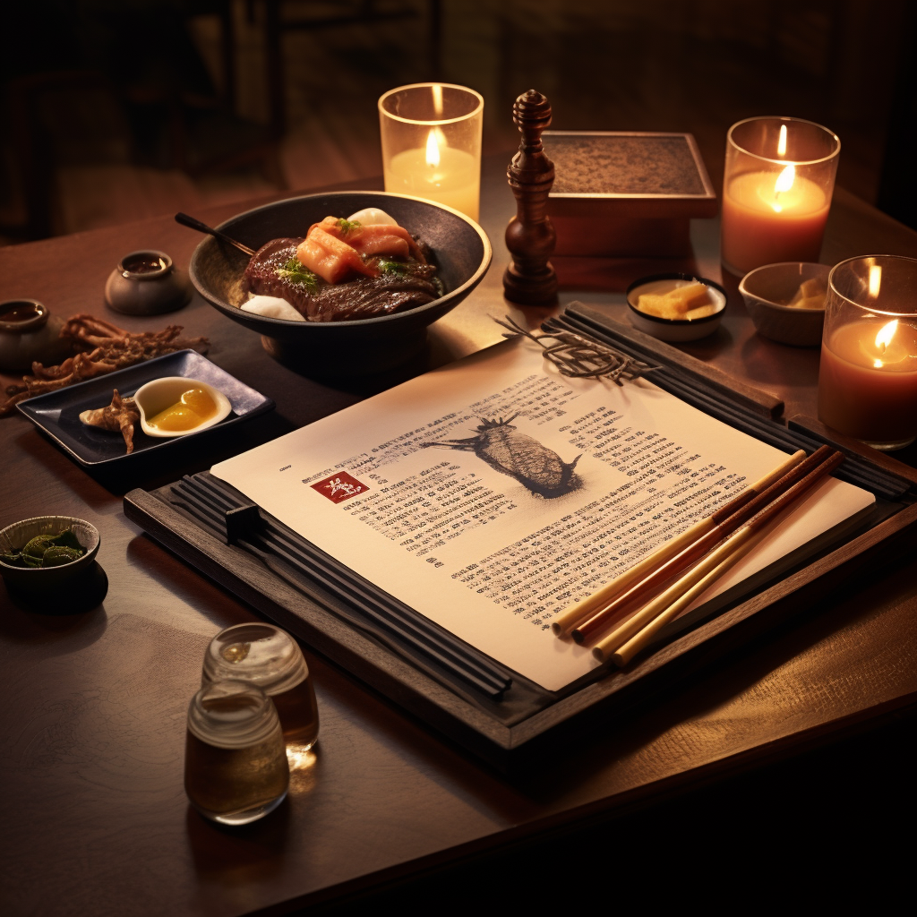 Tempting hibachi menu on table