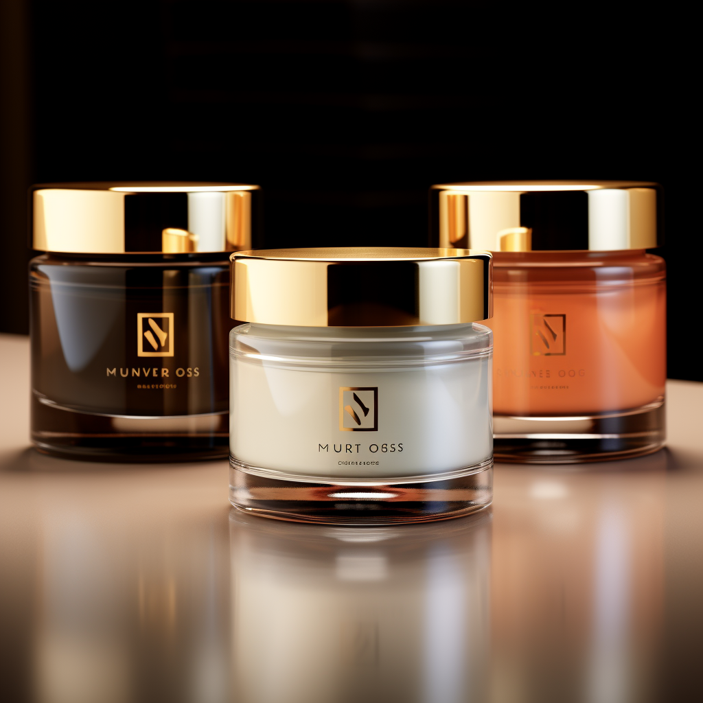 High-end cosmetic product jars with logo