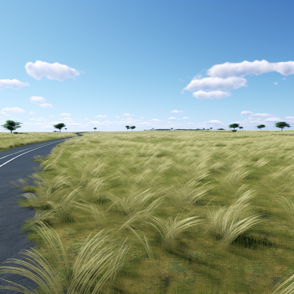 Beautiful highway scene with grass