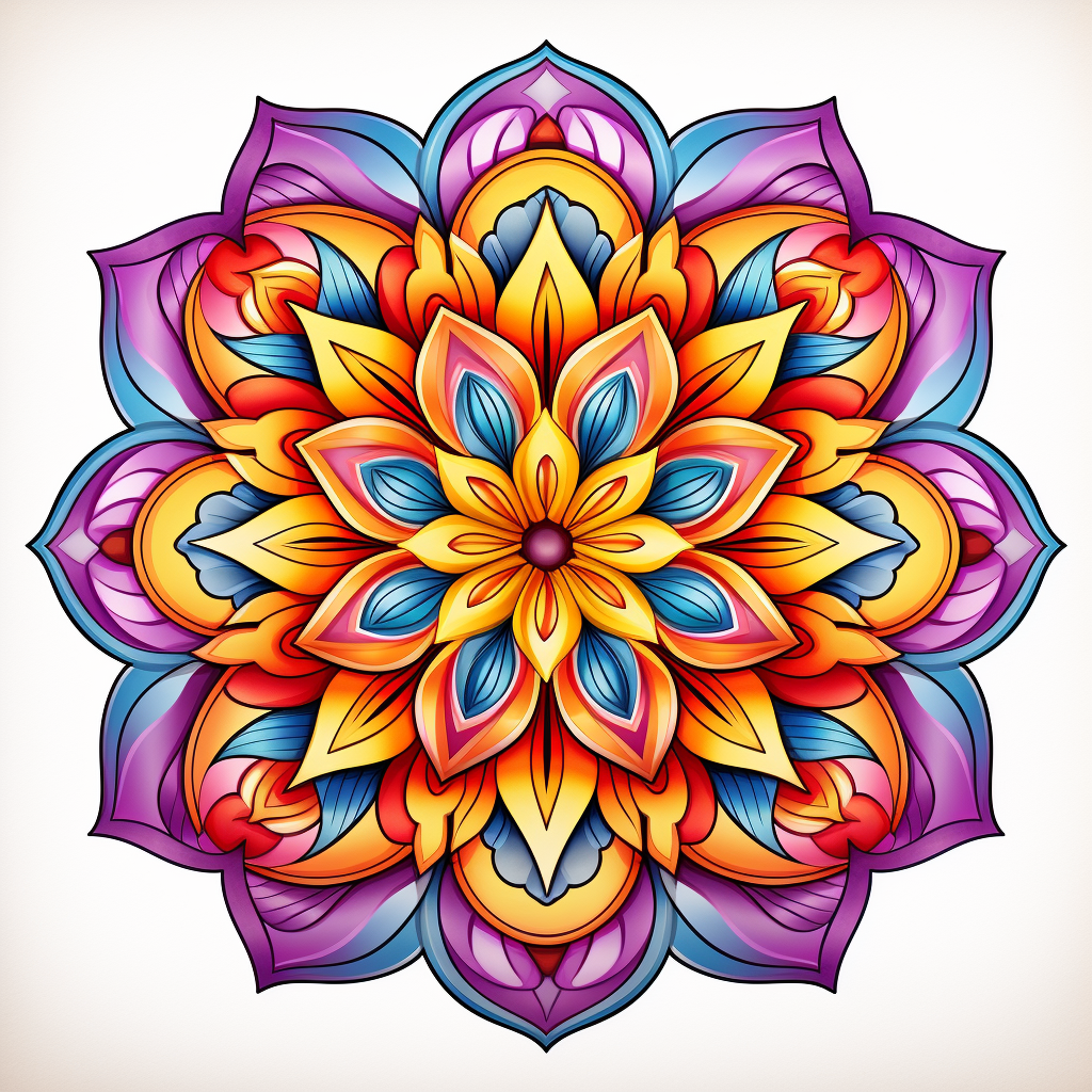 Hippie mandala coloring page design