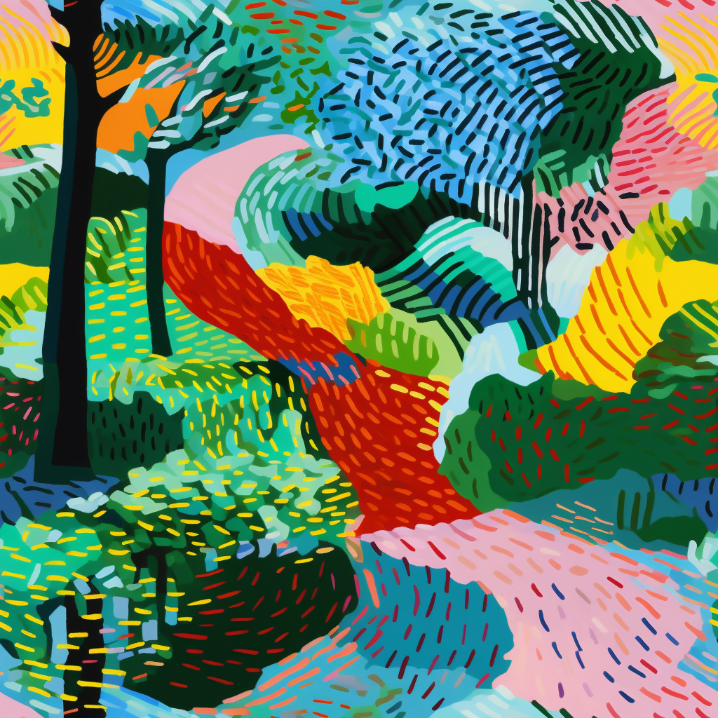 Vibrant Hockney painting tile art