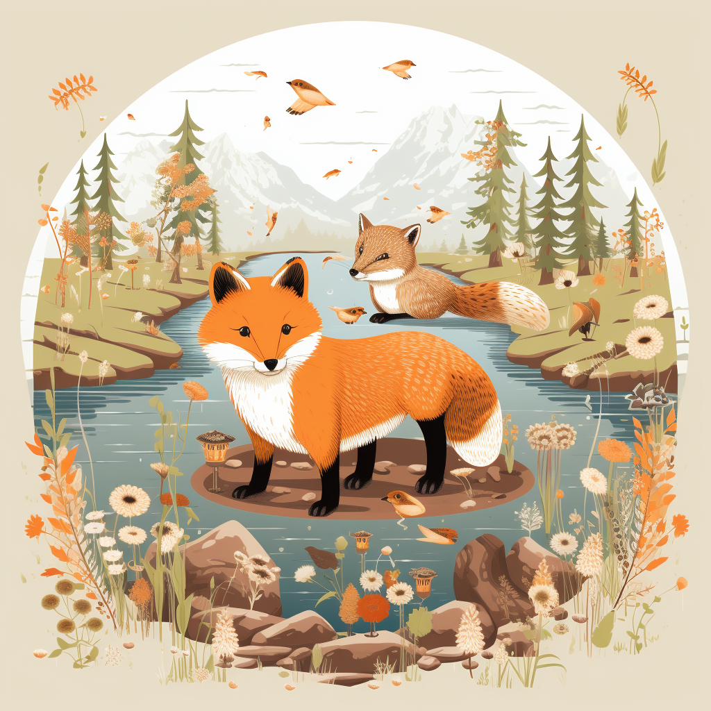 Whimsical Hokkaido Wildlife Artwork