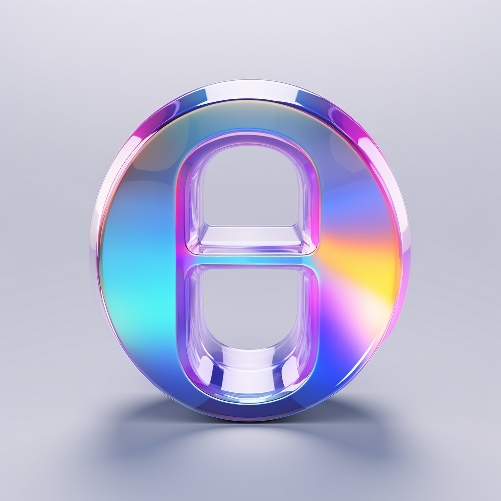 Holographic Letter H Clean Background