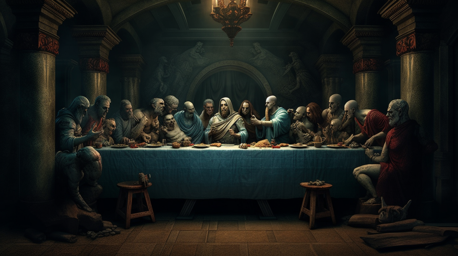 Midjourney Prompt - Horror Film Characters Last Supper