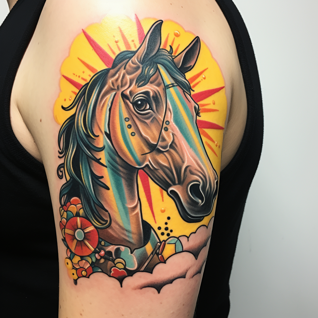 Horse with Banana Tattoos