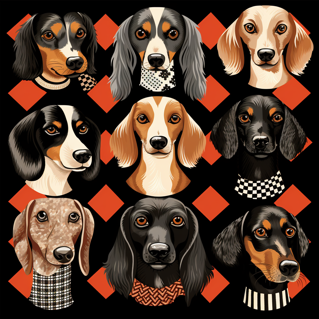 Houndstooth pattern with dog icons