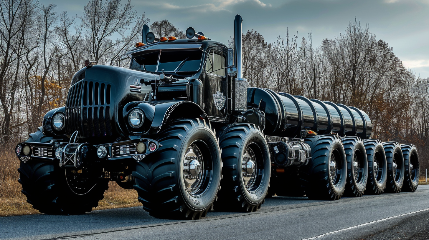 black mack truck photo