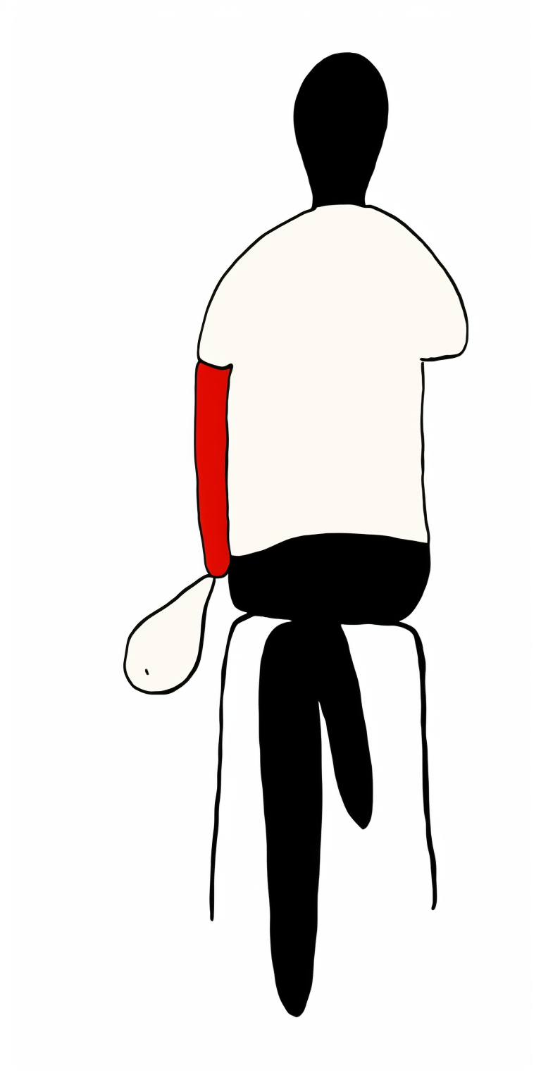 Minimalist doodle of human back