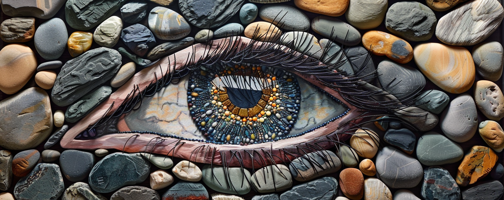 Human Eye Pebble Art