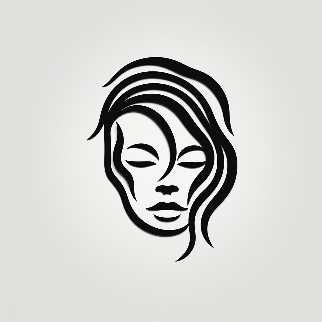 Line art of human head shape