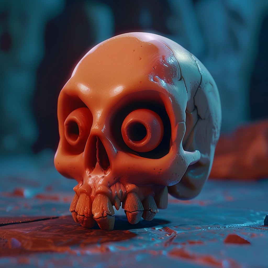 Human Skull in Pixar Style