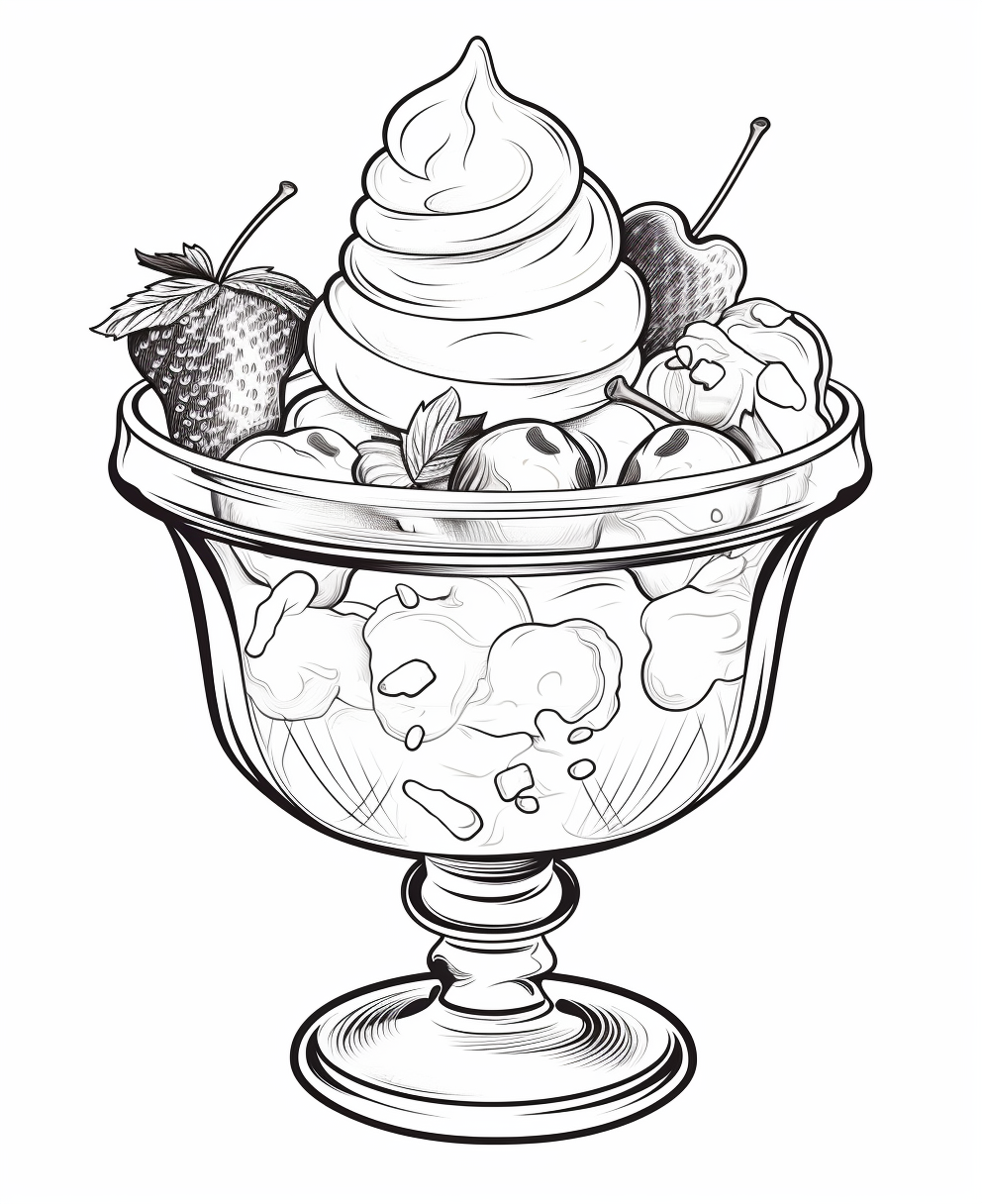 Cartoon Ice Cream Sundae for Kids