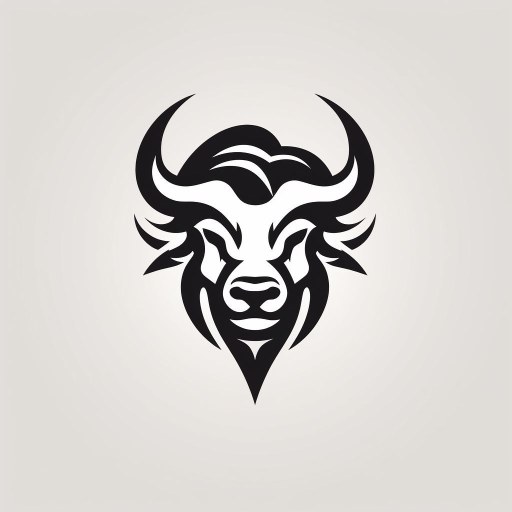 Black and white outline logo of a bull icon