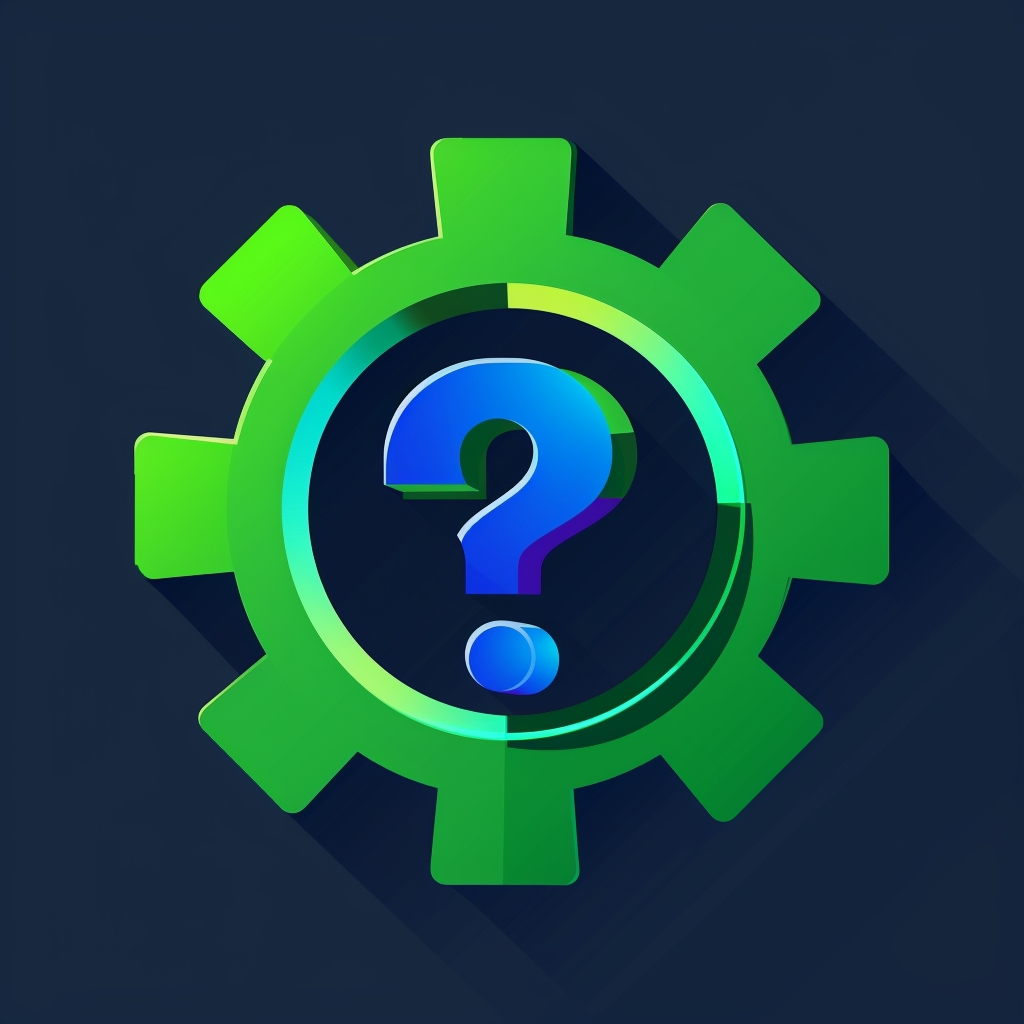 Green Blue Gear Question Mark