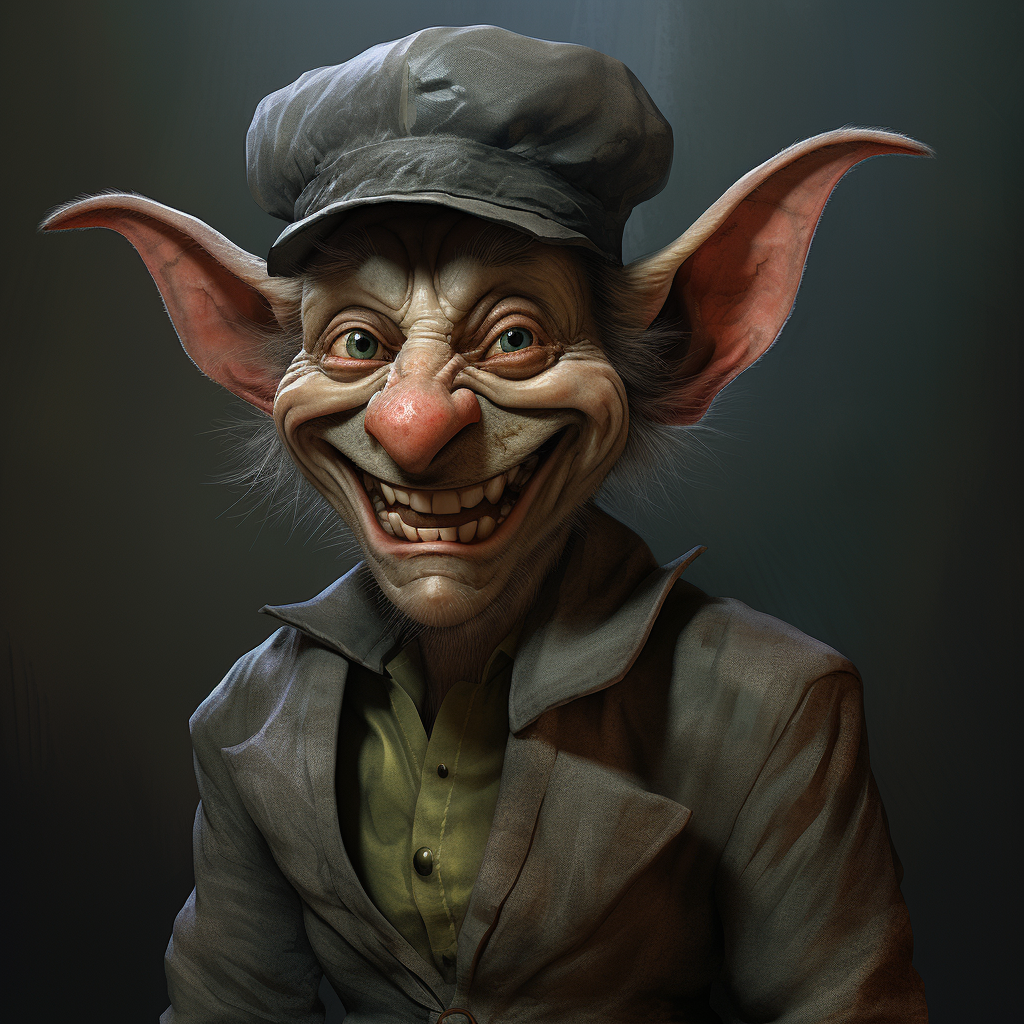 Smiling Imp Wearing Beret