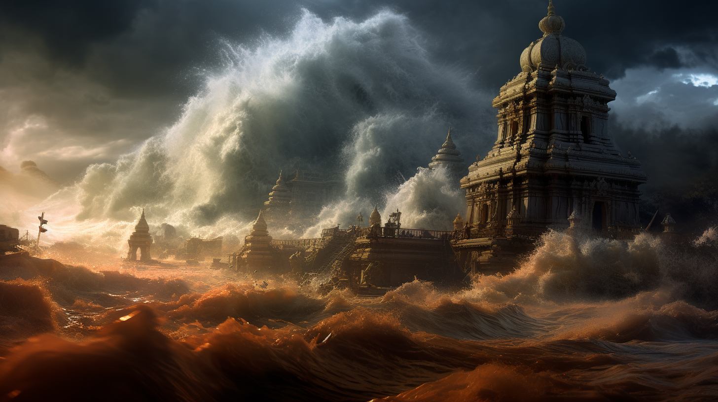 Monstrous waves approaching Jagannath Temple in Puri