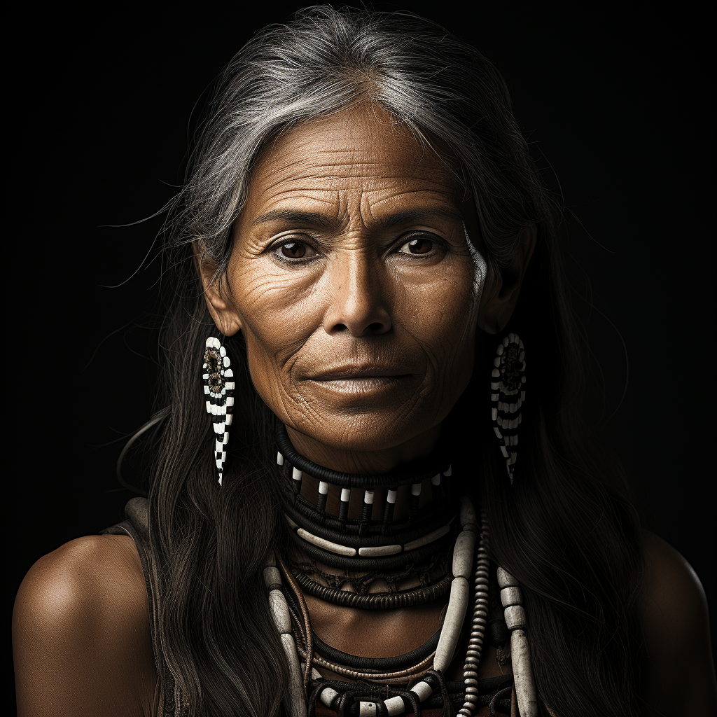 Beautiful Indian Cheyenne Woman Portrait