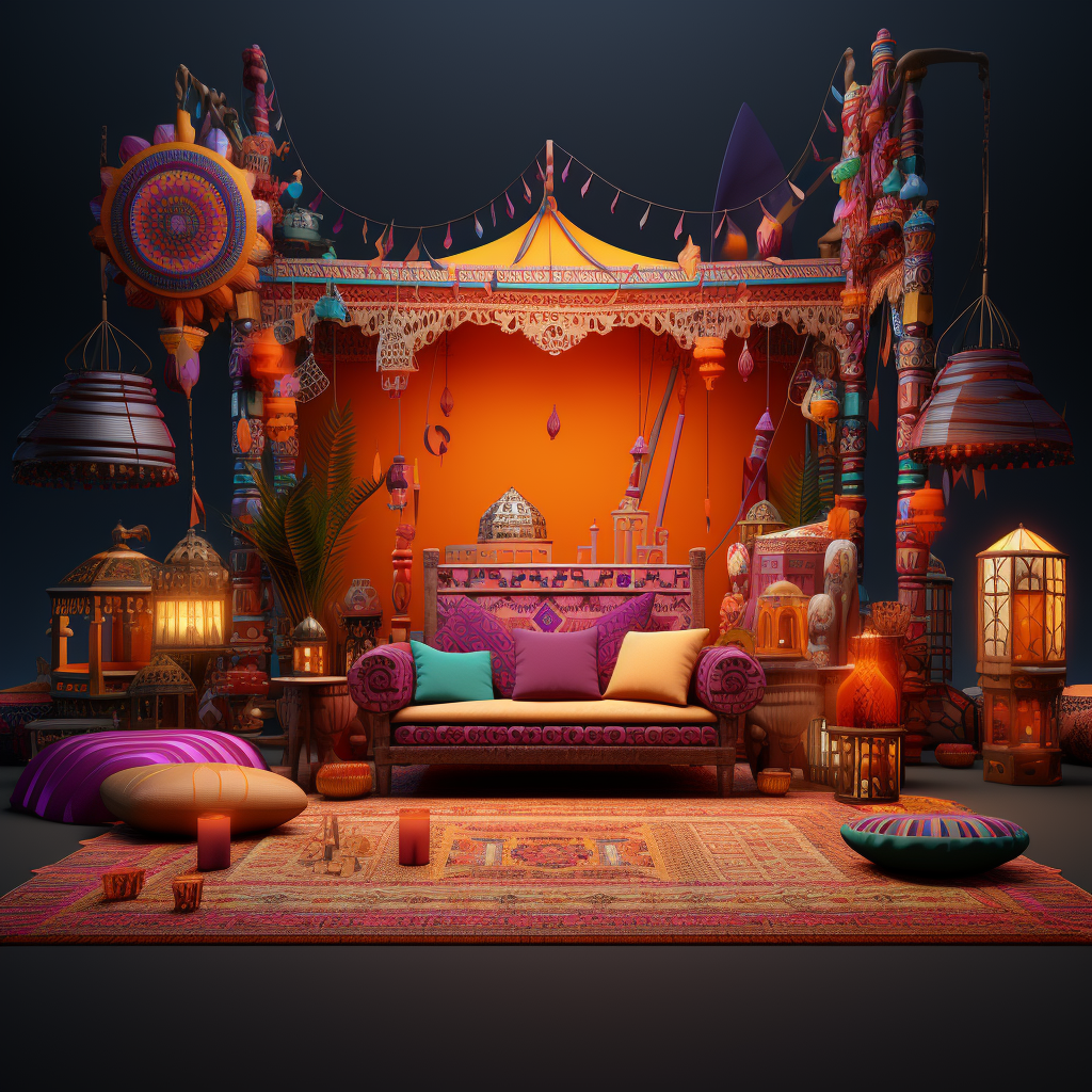 Colorful Indian festival home decor