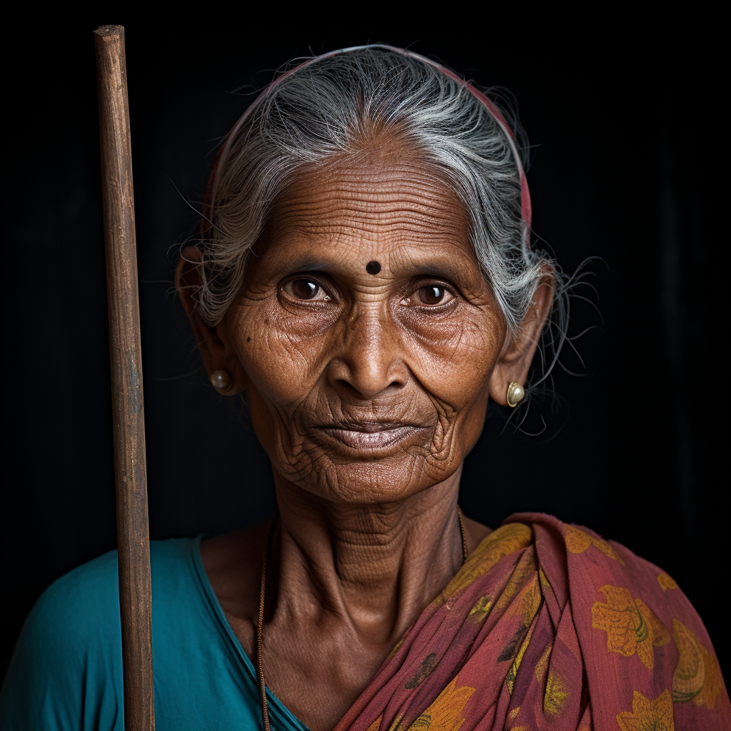 older Indian woman house cleaner