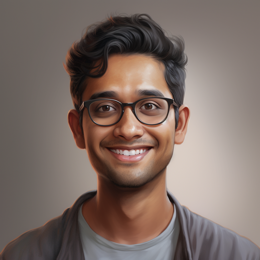 Indian male smiling nerd