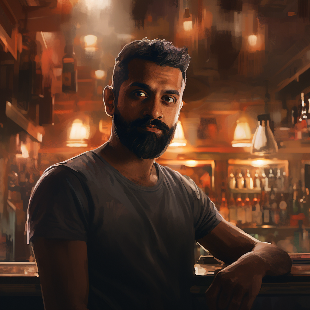 30-Year-Old Indian Man in Bar