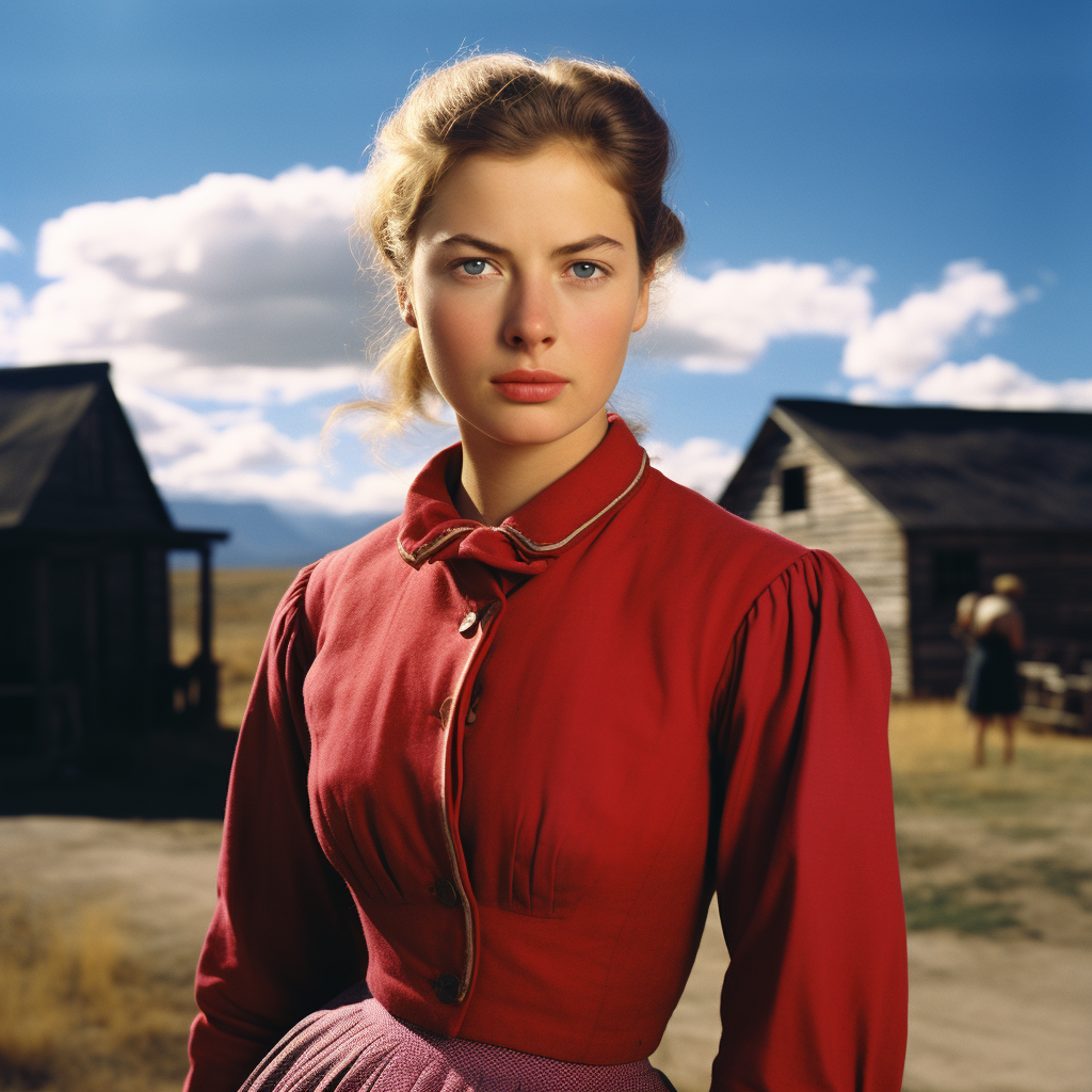 Ingrid Bergman in red dress at 20 years old