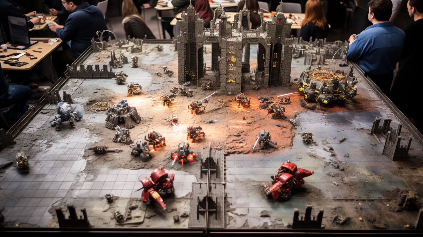 Warhammer game on tabletop