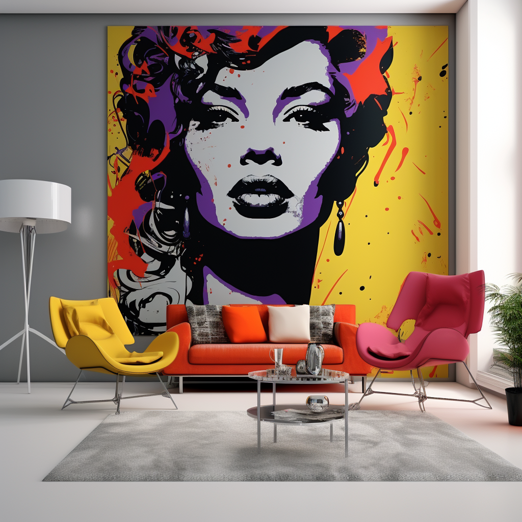 Stylish Interior Design Woman Popart