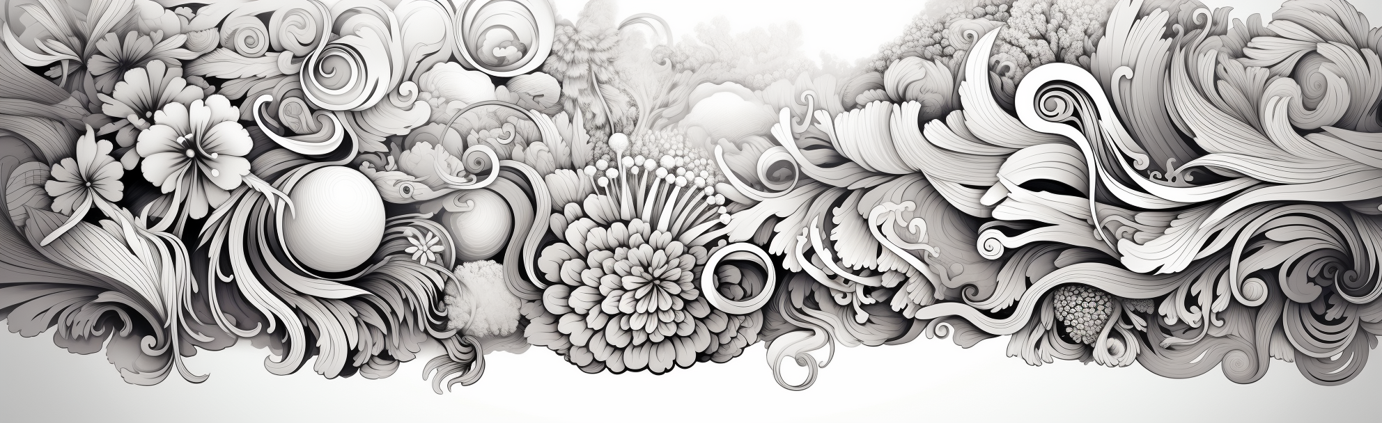 Intricate Black and White Coloring Page