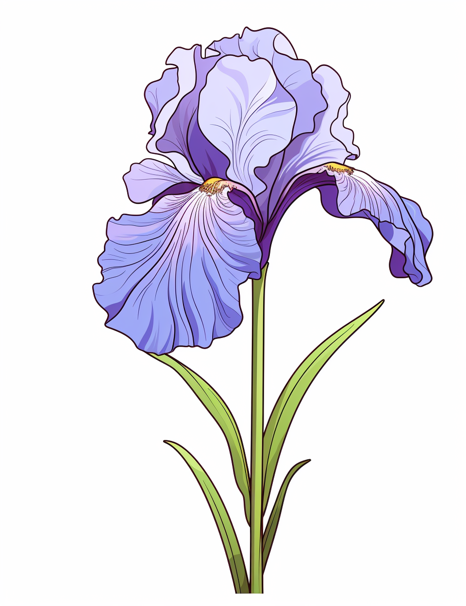 Cute Colorful Iris Flower Doodle