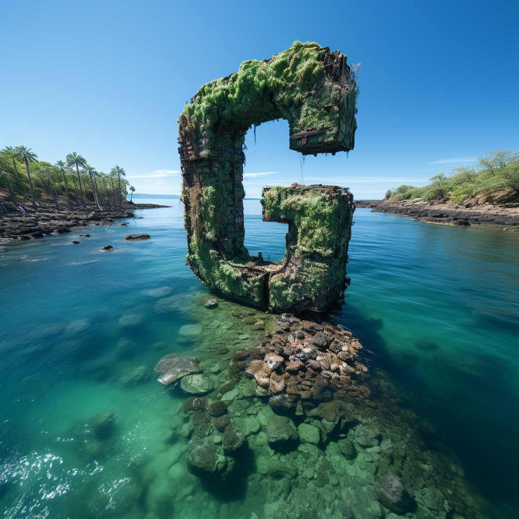 Letter G made of island in the sea