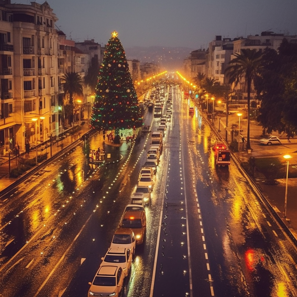 Christmas decorations in İzmir Turkey