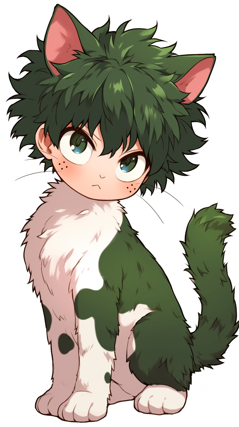 Izuku Midoriya Cat Green Spots