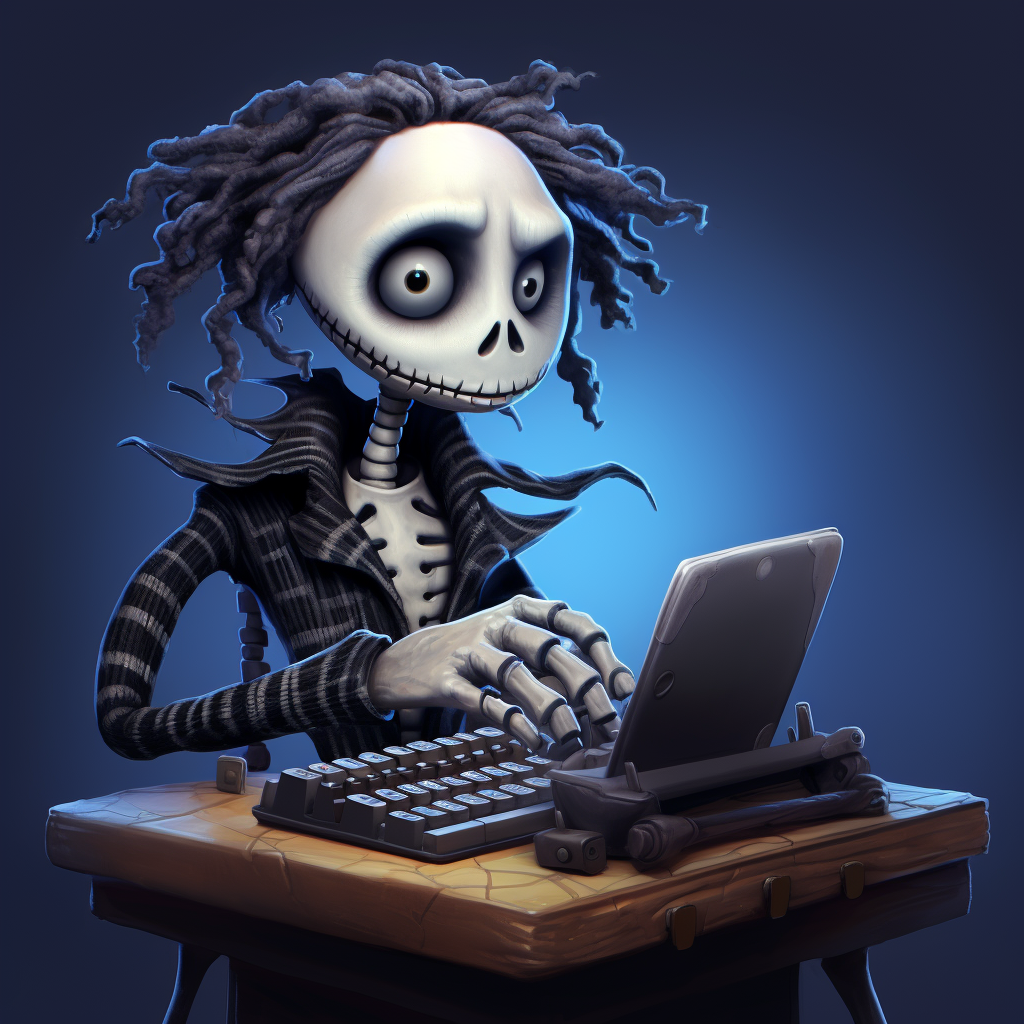 Jack Skeleton using a calculator