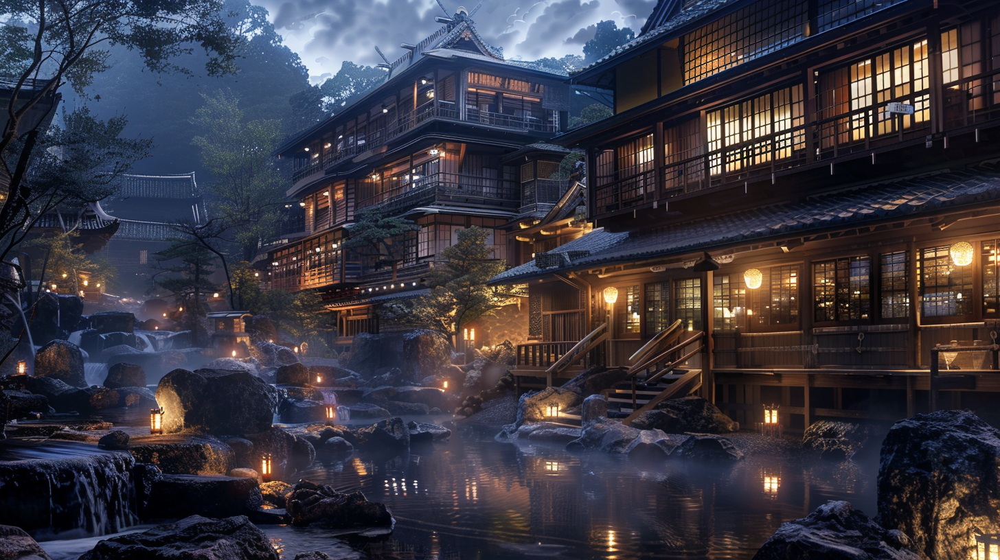 Japanese oldest hotel onsen photo