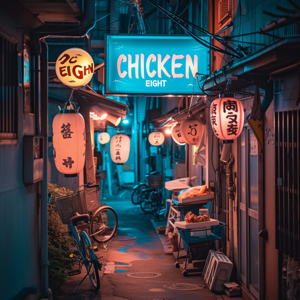 Night view of a Japanese alley