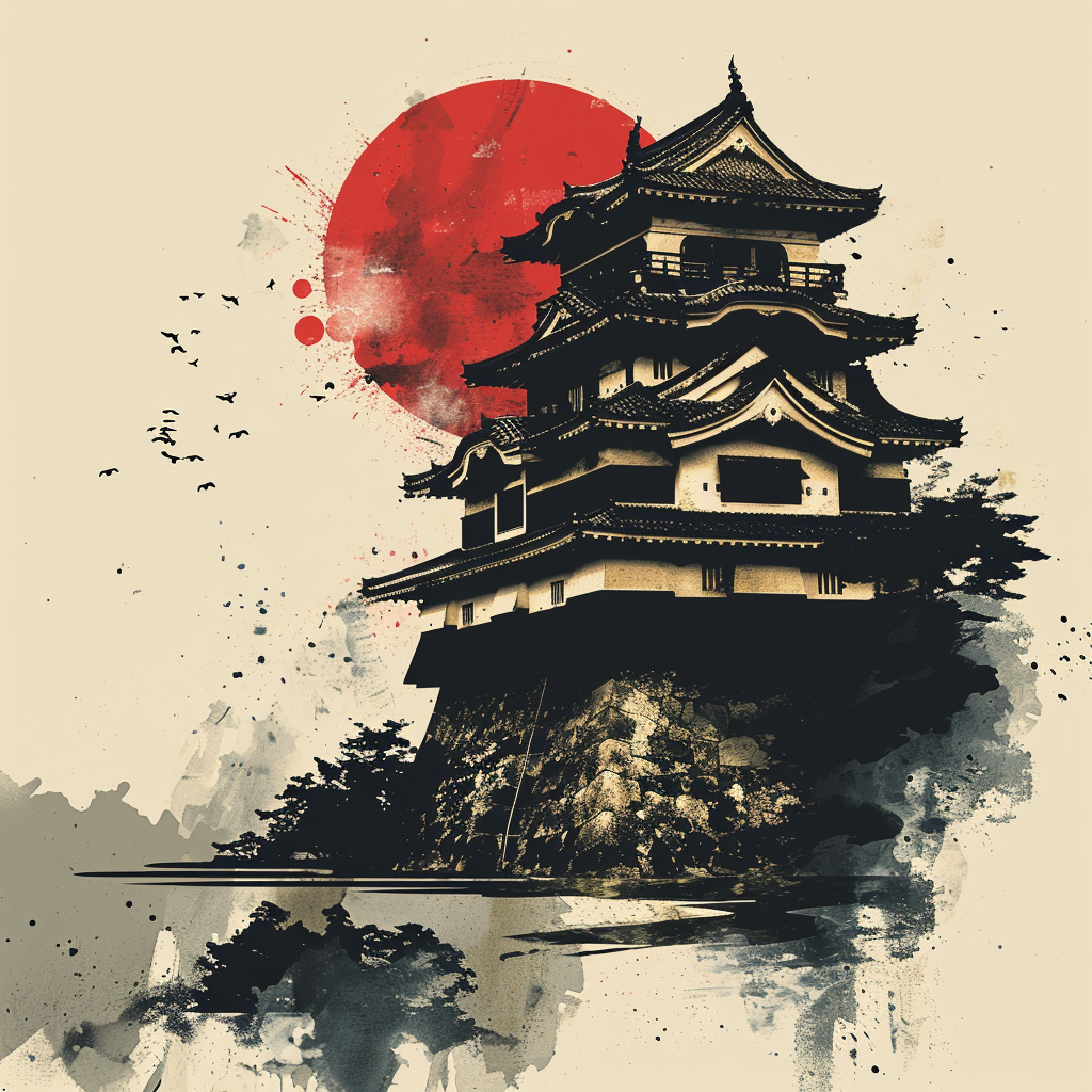 Japanese Castle Abstract Logo