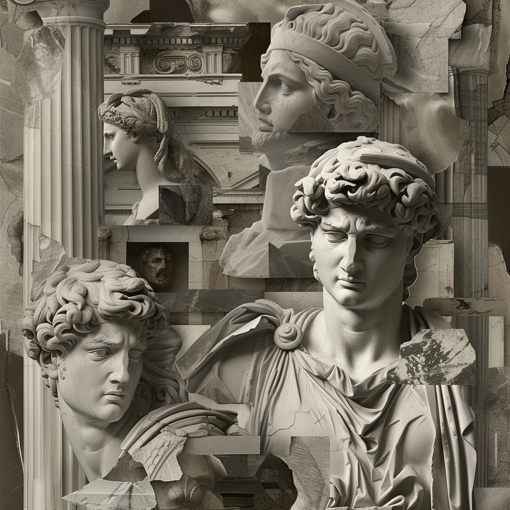 Greek Sculpture Collage Art